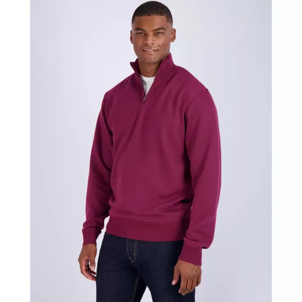 Real Essentials 3 Pack Mens LongSleeve Soft Touch QuarterZip SweaterStandard Set B