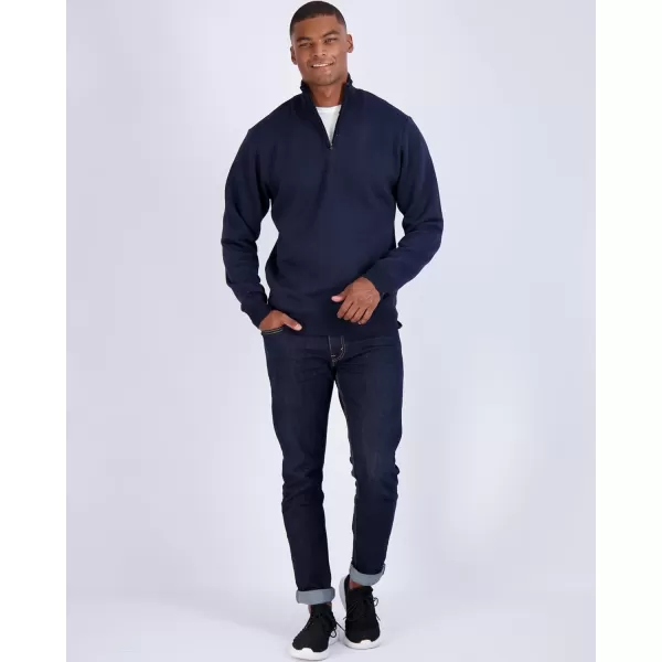 Real Essentials 3 Pack Mens LongSleeve Soft Touch QuarterZip SweaterStandard Set B