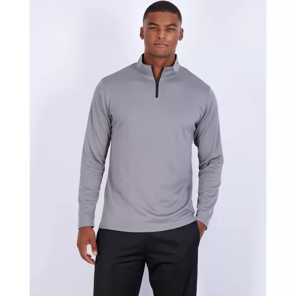 Real Essentials 3 Pack Mens Mesh Long Sleeve Athletic Quarter Zip Pullover  Outdoor UPF 50 Available in Big amp TallStandard Set 5