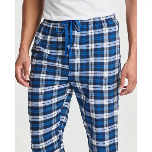 Real Essentials 3 Pack Mens Pajama Pants  Knit Cotton Flannel Plaid Lounge Bottoms Button Fly Available In Big amp TallFlannel Flannel Set 1