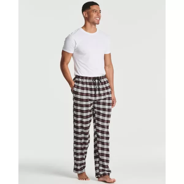 Real Essentials 3 Pack Mens Pajama Pants  Knit Cotton Flannel Plaid Lounge Bottoms Button Fly Available In Big amp TallFlannel Flannel Set 2