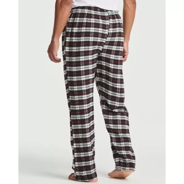 Real Essentials 3 Pack Mens Pajama Pants  Knit Cotton Flannel Plaid Lounge Bottoms Button Fly Available In Big amp TallFlannel Flannel Set 2