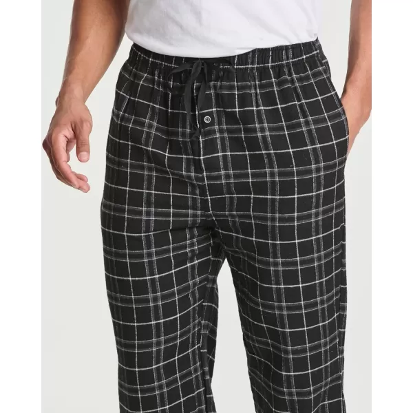 Real Essentials 3 Pack Mens Pajama Pants  Knit Cotton Flannel Plaid Lounge Bottoms Button Fly Available In Big amp TallFlannel Flannel Set 2