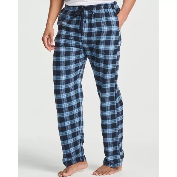 Real Essentials 3 Pack Mens Pajama Pants  Knit Cotton Flannel Plaid Lounge Bottoms Button Fly Available In Big amp TallFlannel Flannel Set 4