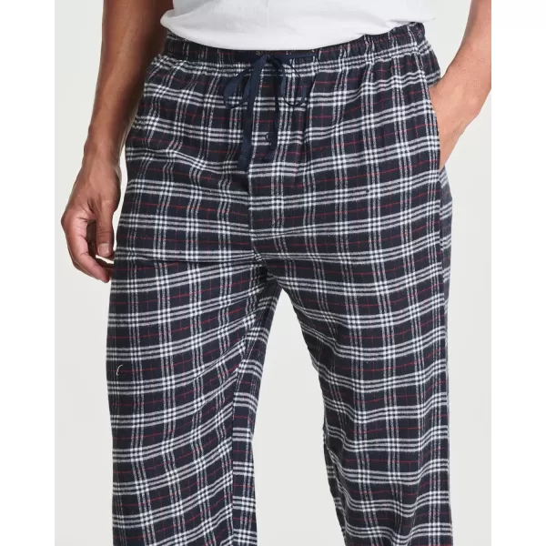 Real Essentials 3 Pack Mens Pajama Pants  Knit Cotton Flannel Plaid Lounge Bottoms Button Fly Available In Big amp TallFlannel Flannel Set 4