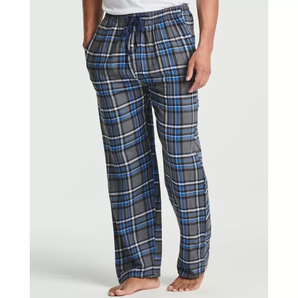 Real Essentials 3 Pack Mens Pajama Pants  Knit Cotton Flannel Plaid Lounge Bottoms Button Fly Available In Big amp TallFlannel Flannel Set 5