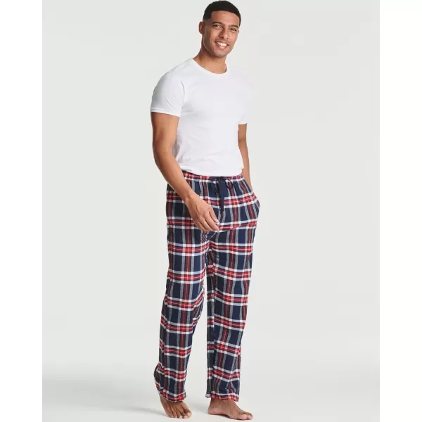 Real Essentials 3 Pack Mens Pajama Pants  Knit Cotton Flannel Plaid Lounge Bottoms Button Fly Available In Big amp TallFlannel Flannel Set 5