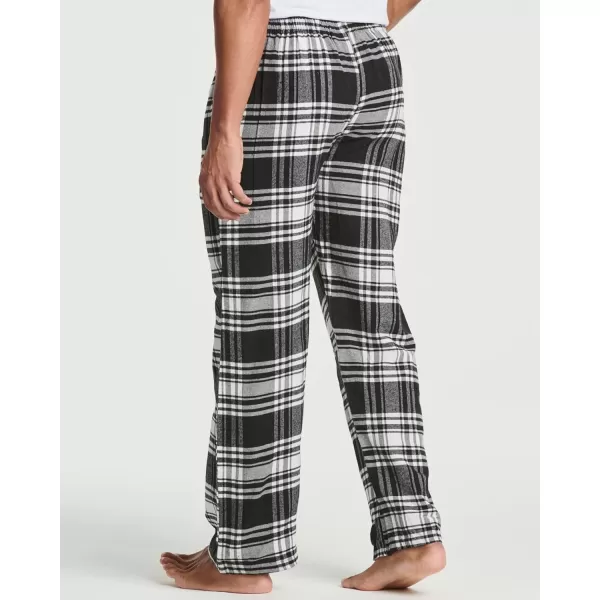 Real Essentials 3 Pack Mens Pajama Pants  Knit Cotton Flannel Plaid Lounge Bottoms Button Fly Available In Big amp TallFlannel Flannel Set 5