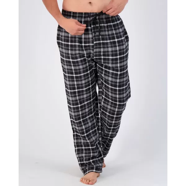 Real Essentials 3 Pack Mens Pajama Pants  Knit Cotton Flannel Plaid Lounge Bottoms Button Fly Available In Big amp TallFlannel Flannel Set 6