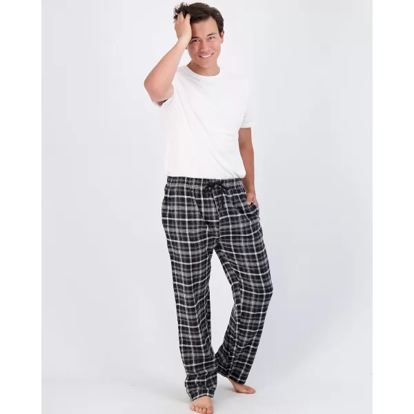 Real Essentials 3 Pack Mens Pajama Pants  Knit Cotton Flannel Plaid Lounge Bottoms Button Fly Available In Big amp TallFlannel Flannel Set 6