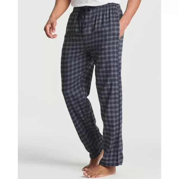 Real Essentials 3 Pack Mens Pajama Pants  Knit Cotton Flannel Plaid Lounge Bottoms Button Fly Available In Big amp TallFlannel Flannel Set 8