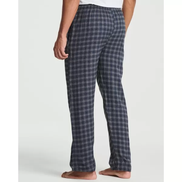 Real Essentials 3 Pack Mens Pajama Pants  Knit Cotton Flannel Plaid Lounge Bottoms Button Fly Available In Big amp TallFlannel Flannel Set 8