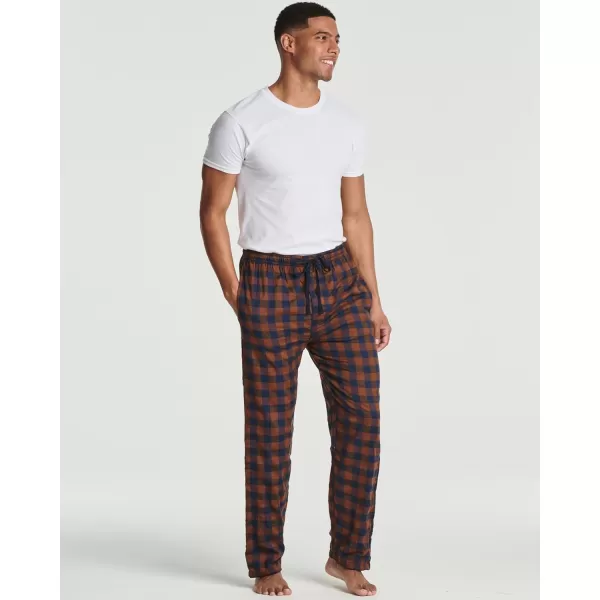 Real Essentials 3 Pack Mens Pajama Pants  Knit Cotton Flannel Plaid Lounge Bottoms Button Fly Available In Big amp TallFlannel Flannel Set 8