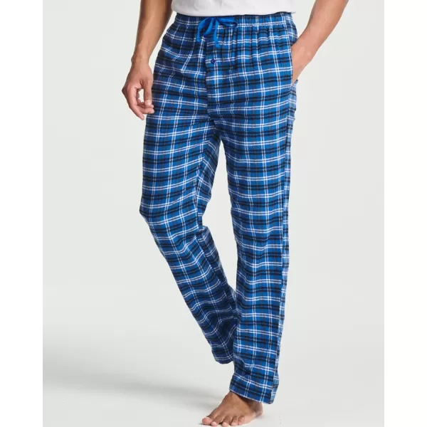 Real Essentials 3 Pack Mens Pajama Pants  Knit Cotton Flannel Plaid Lounge Bottoms Button Fly Available In Big amp TallFlannel Flannel Set 9