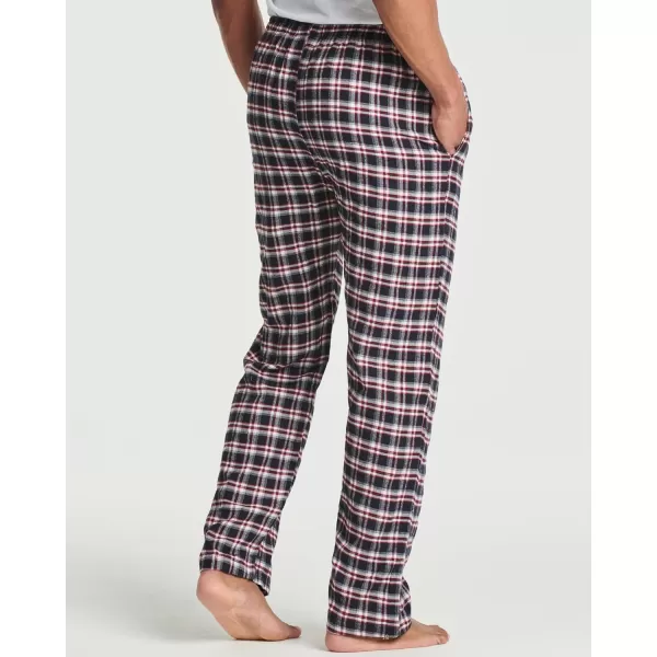 Real Essentials 3 Pack Mens Pajama Pants  Knit Cotton Flannel Plaid Lounge Bottoms Button Fly Available In Big amp TallFlannel Flannel Set 9