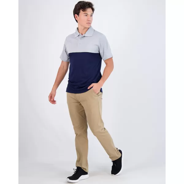 Real Essentials 3 Pack Mens QuickDry Short Sleeve Athletic Performance Polo Shirt Available in Big amp TallPolo Set B