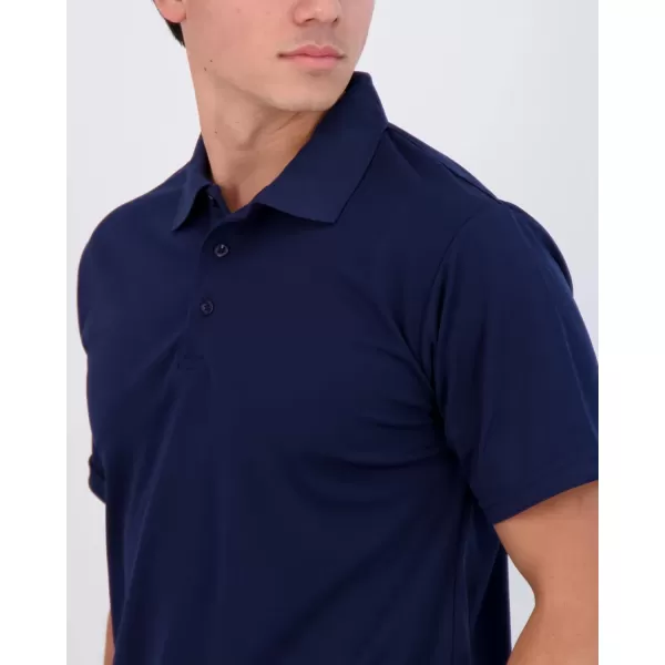 Real Essentials 3 Pack Mens QuickDry Short Sleeve Athletic Performance Polo Shirt Available in Big amp TallPolo Set B