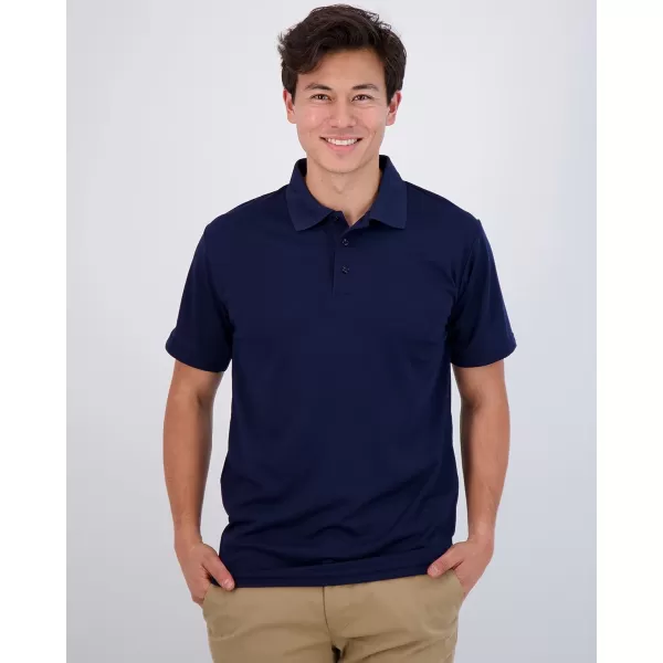 Real Essentials 3 Pack Mens QuickDry Short Sleeve Athletic Performance Polo Shirt Available in Big amp TallPolo Set B