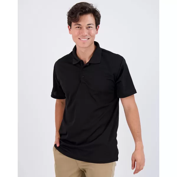 Real Essentials 3 Pack Mens QuickDry Short Sleeve Athletic Performance Polo Shirt Available in Big amp TallPolo Set D