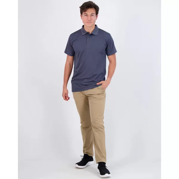 Real Essentials 3 Pack Mens QuickDry Short Sleeve Athletic Performance Polo Shirt Available in Big amp TallPolo Set E