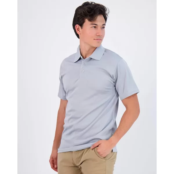 Real Essentials 3 Pack Mens QuickDry Short Sleeve Athletic Performance Polo Shirt Available in Big amp TallPolo Set F