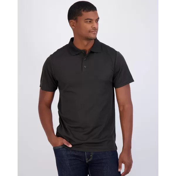 Real Essentials 3 Pack Mens QuickDry Short Sleeve Athletic Performance Polo Shirt Available in Big amp TallPolo Set H