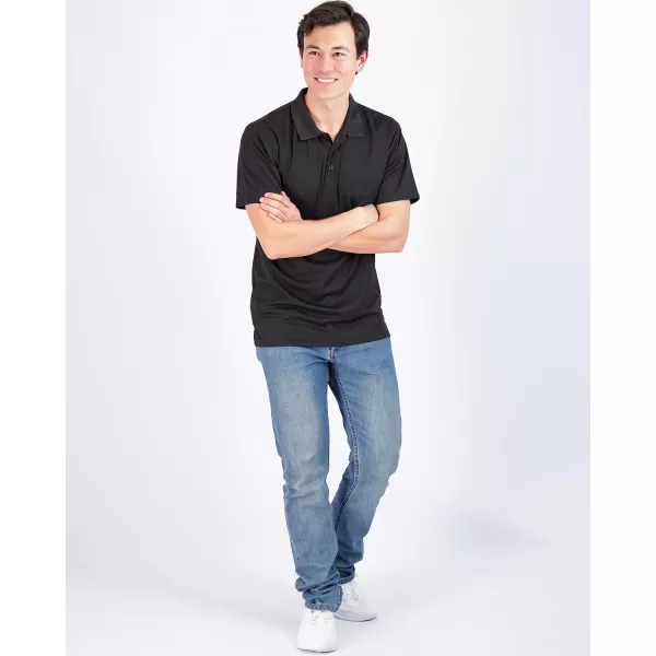 Real Essentials 3 Pack Mens QuickDry Short Sleeve Athletic Performance Polo Shirt Available in Big amp TallPolo Set I