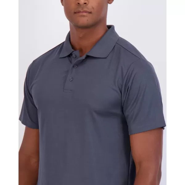 Real Essentials 3 Pack Mens QuickDry Short Sleeve Athletic Performance Polo Shirt Available in Big amp TallPolo Set J