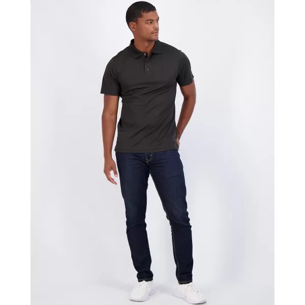 Real Essentials 3 Pack Mens QuickDry Short Sleeve Athletic Performance Polo Shirt Available in Big amp TallPolo Set K