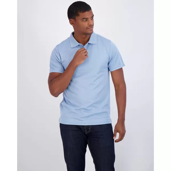 Real Essentials 3 Pack Mens QuickDry Short Sleeve Athletic Performance Polo Shirt Available in Big amp TallPolo Set N