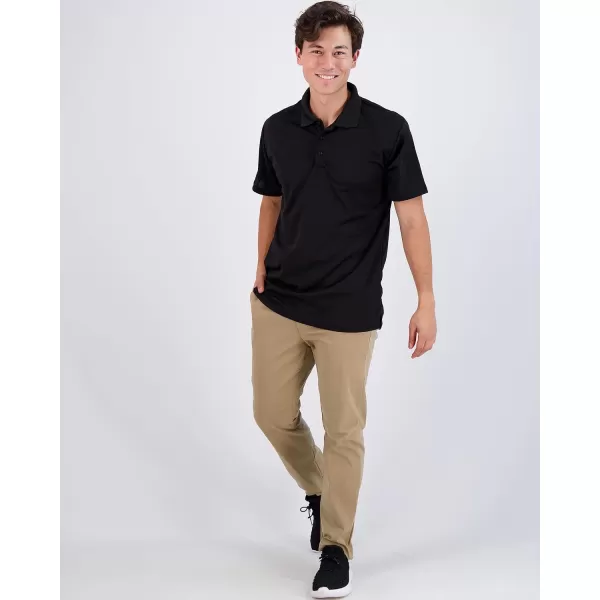 Real Essentials 3 Pack Mens QuickDry Short Sleeve Athletic Performance Polo Shirt Available in Big amp TallPolo Set a