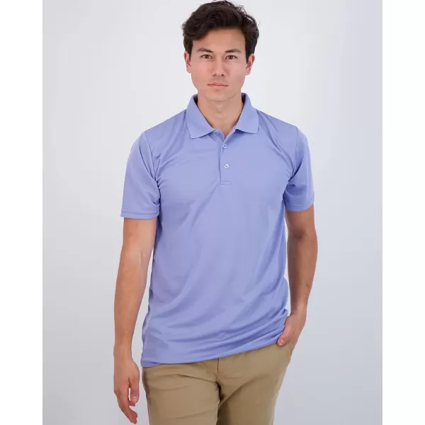 Real Essentials 3 Pack Mens QuickDry Short Sleeve Athletic Performance Polo Shirt Available in Big amp TallPolo Set a