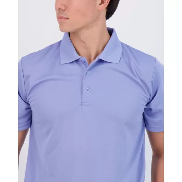 Real Essentials 3 Pack Mens QuickDry Short Sleeve Athletic Performance Polo Shirt Available in Big amp TallPolo Set a