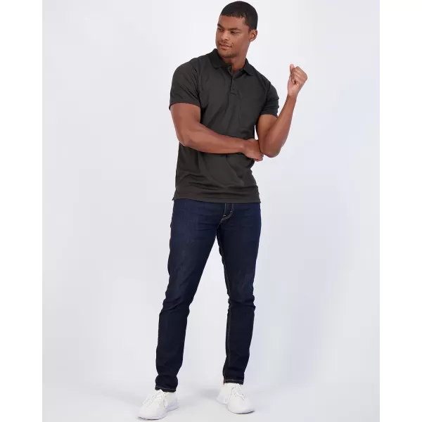 Real Essentials 3 Pack Mens Short Sleeve DryFit Collared Polo Shirt with Pocket  Active Casual Available Big amp TallStandard Set 2
