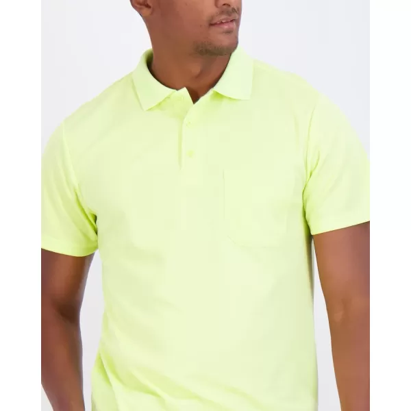 Real Essentials 3 Pack Mens Short Sleeve DryFit Collared Polo Shirt with Pocket  Active Casual Available Big amp TallStandard Set 2