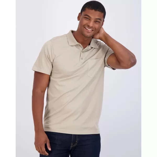 Real Essentials 3 Pack Mens Short Sleeve DryFit Collared Polo Shirt with Pocket  Active Casual Available Big amp TallStandard Set 7