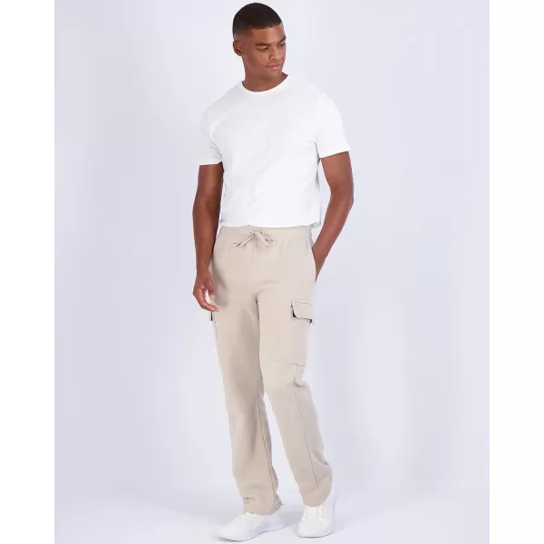 Real Essentials 3 Pack Mens Tech Fleece Open Bottom Cargo Sweatpants with Pockets Available in Big amp TallBig amp Tall Set 4