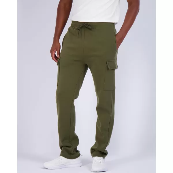 Real Essentials 3 Pack Mens Tech Fleece Open Bottom Cargo Sweatpants with Pockets Available in Big amp TallRegular Set 1