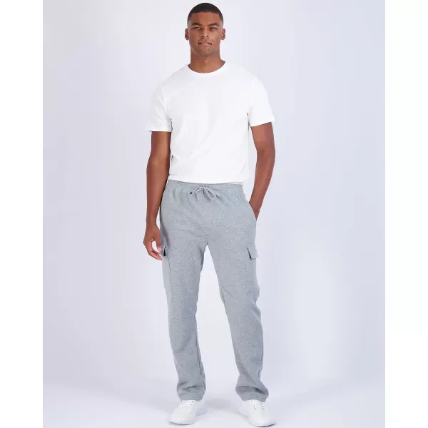 Real Essentials 3 Pack Mens Tech Fleece Open Bottom Cargo Sweatpants with Pockets Available in Big amp TallRegular Set 3
