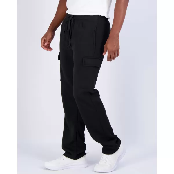 Real Essentials 3 Pack Mens Tech Fleece Open Bottom Cargo Sweatpants with Pockets Available in Big amp TallRegular Set 3