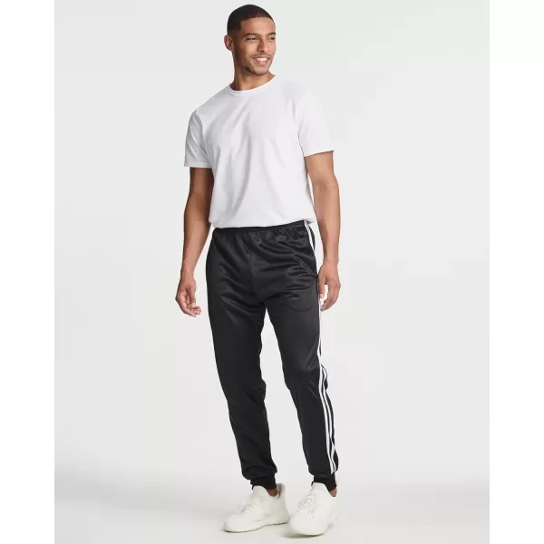 Real Essentials 3 Pack Mens Tricot Active Athletic Casual Jogger Fleece Lined Sweatpants Pockets Available in Big amp TallJogger Set C