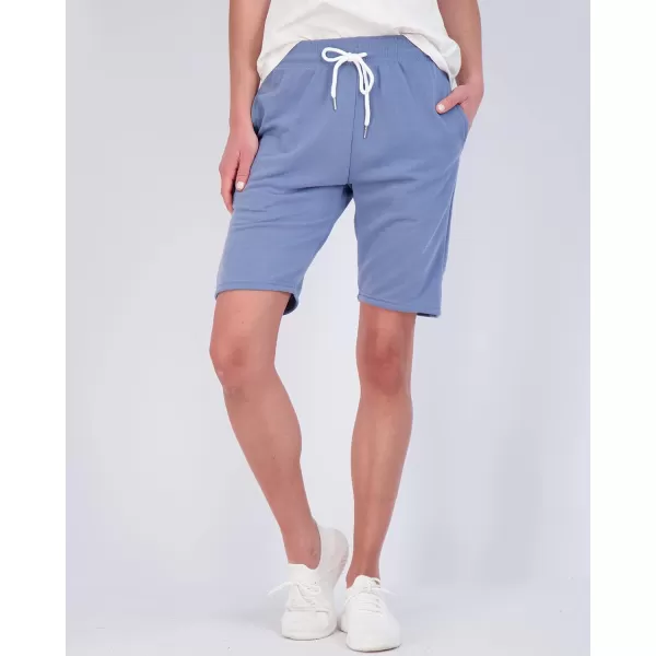 Real Essentials 3 Pack Womens Cotton French Terry 9 Bermuda Short PocketsCasual Lounge Athletic Available in PlusBermuda 9  Inch Inseam 9 Inch Set 5