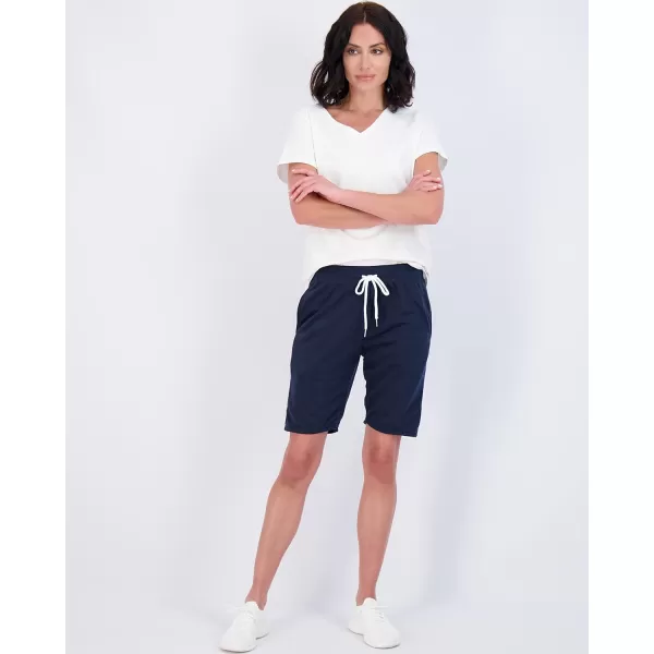 Real Essentials 3 Pack Womens Cotton French Terry 9 Bermuda Short PocketsCasual Lounge Athletic Available in PlusBermuda 9  Inch Inseam 9 Inch Set 7