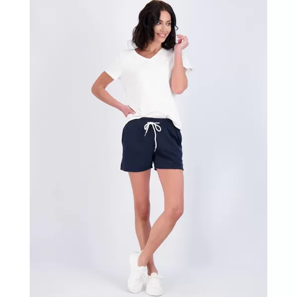 Real Essentials 3 Pack Womens Cotton French Terry 9 Bermuda Short PocketsCasual Lounge Athletic Available in PlusStandard 3 Inch Inseam Set 1