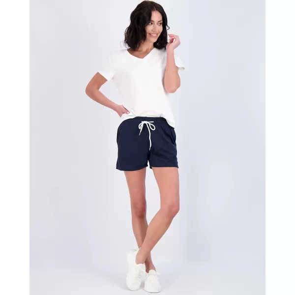 Real Essentials 3 Pack Womens Cotton French Terry 9 Bermuda Short PocketsCasual Lounge Athletic Available in PlusStandard 3 Inch Inseam Set 7