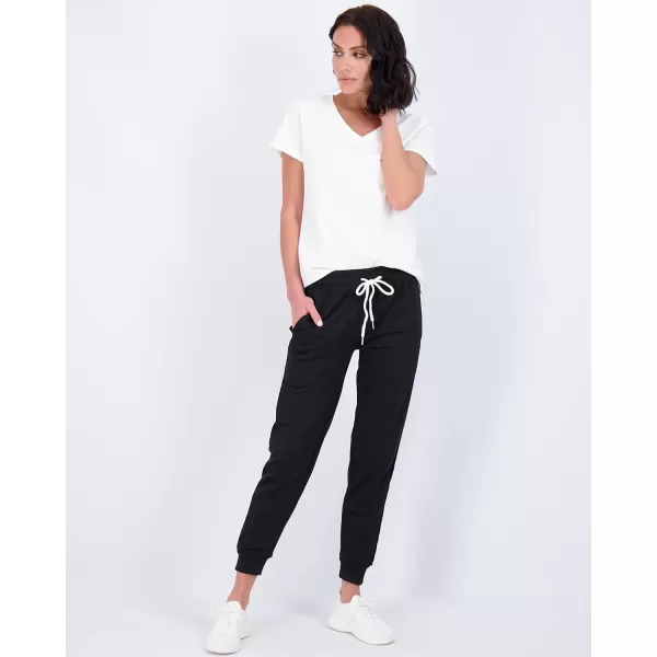 Real Essentials 3 Pack Womens Cotton French Terry Lounge Joggers  Athletic Sweatpants with Pockets Available in PlusPlus Size Set 1