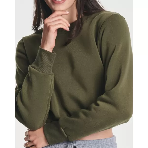 Real Essentials 3 Pack Womens Fleece Cropped Sweatshirt  Long Sleeve Crew Neck Crop Top Available in Plus SizePlus Size Set 1