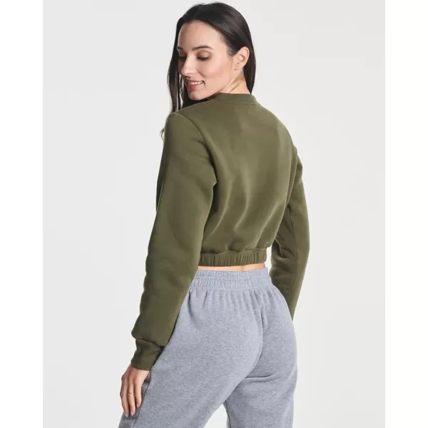 Real Essentials 3 Pack Womens Fleece Cropped Sweatshirt  Long Sleeve Crew Neck Crop Top Available in Plus SizePlus Size Set 1