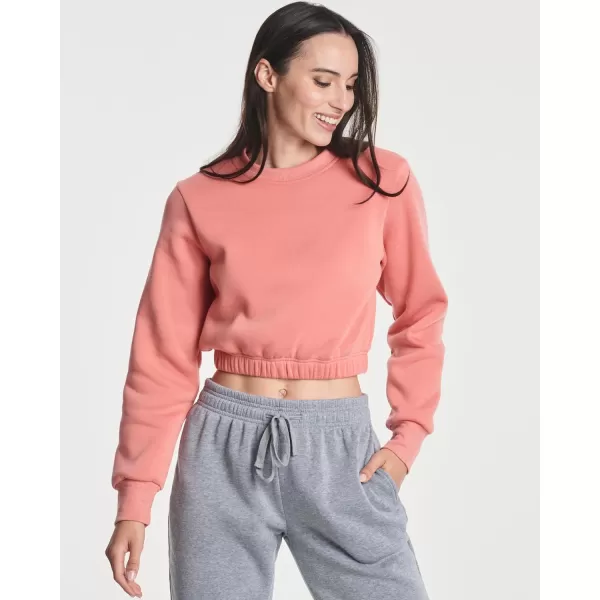 Real Essentials 3 Pack Womens Fleece Cropped Sweatshirt  Long Sleeve Crew Neck Crop Top Available in Plus SizePlus Size Set 2