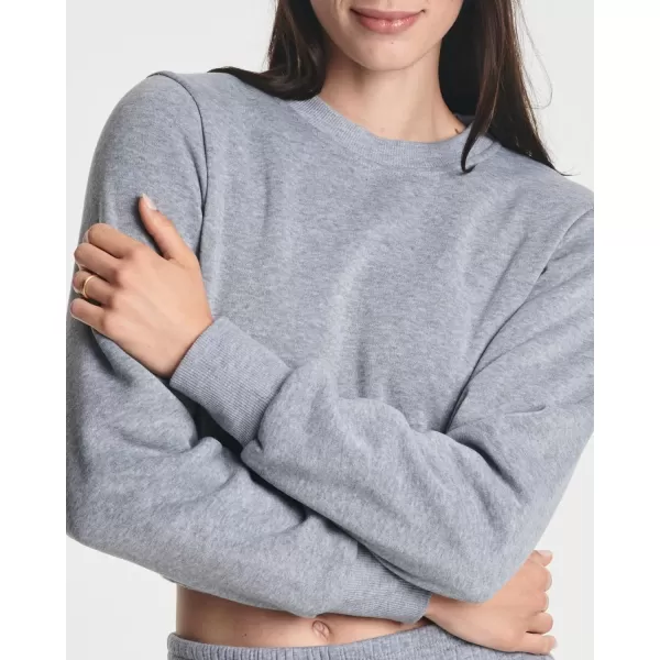 Real Essentials 3 Pack Womens Fleece Cropped Sweatshirt  Long Sleeve Crew Neck Crop Top Available in Plus SizePlus Size Set 2